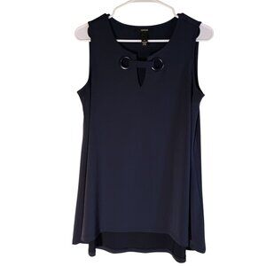 Alfani Navy Blue Tank Top with Unique O ring embellishments.